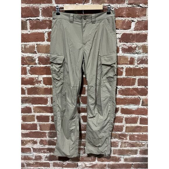 REI Pants Mens Medium/32L Beige Nylon Cargo Stretch Waist Hiking Outdoor - Picture 1 of 3